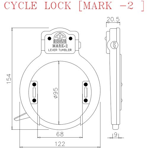 Bonus Mark 2 (Side Key) Cycle Lock, Chrome Plated