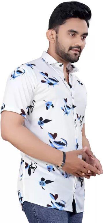 Men's Printed Lycra Half Sleeves Shirt