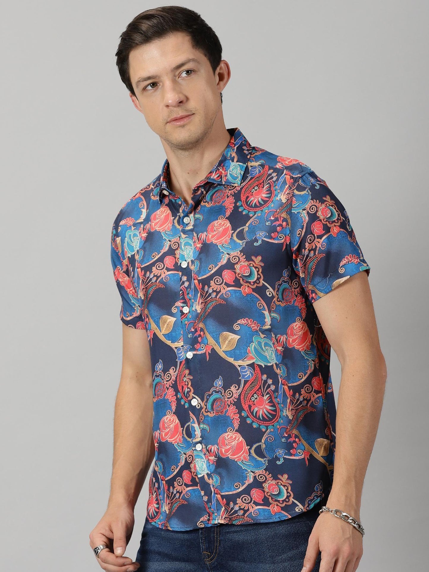 Be The Bold Rayon Printed Half Sleeves Regular Fit Mens Casual shirt