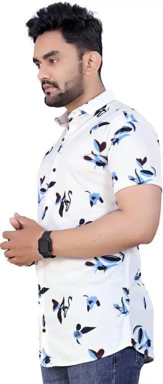 Men's Printed Lycra Half Sleeves Shirt