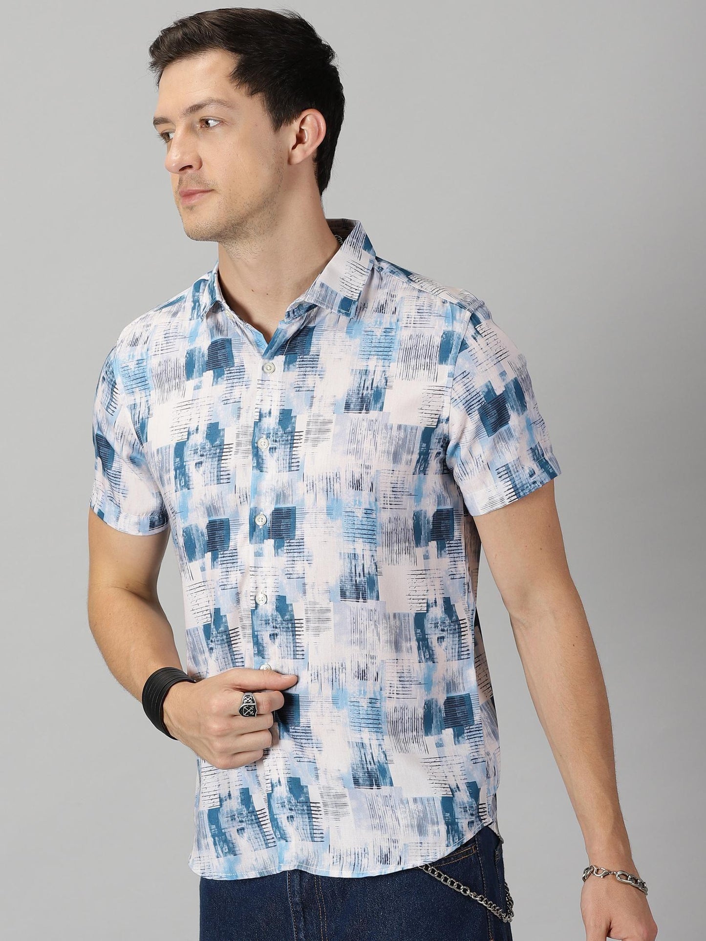 Be The Bold Rayon Printed Half Sleeves Regular Fit Mens Casual shirt