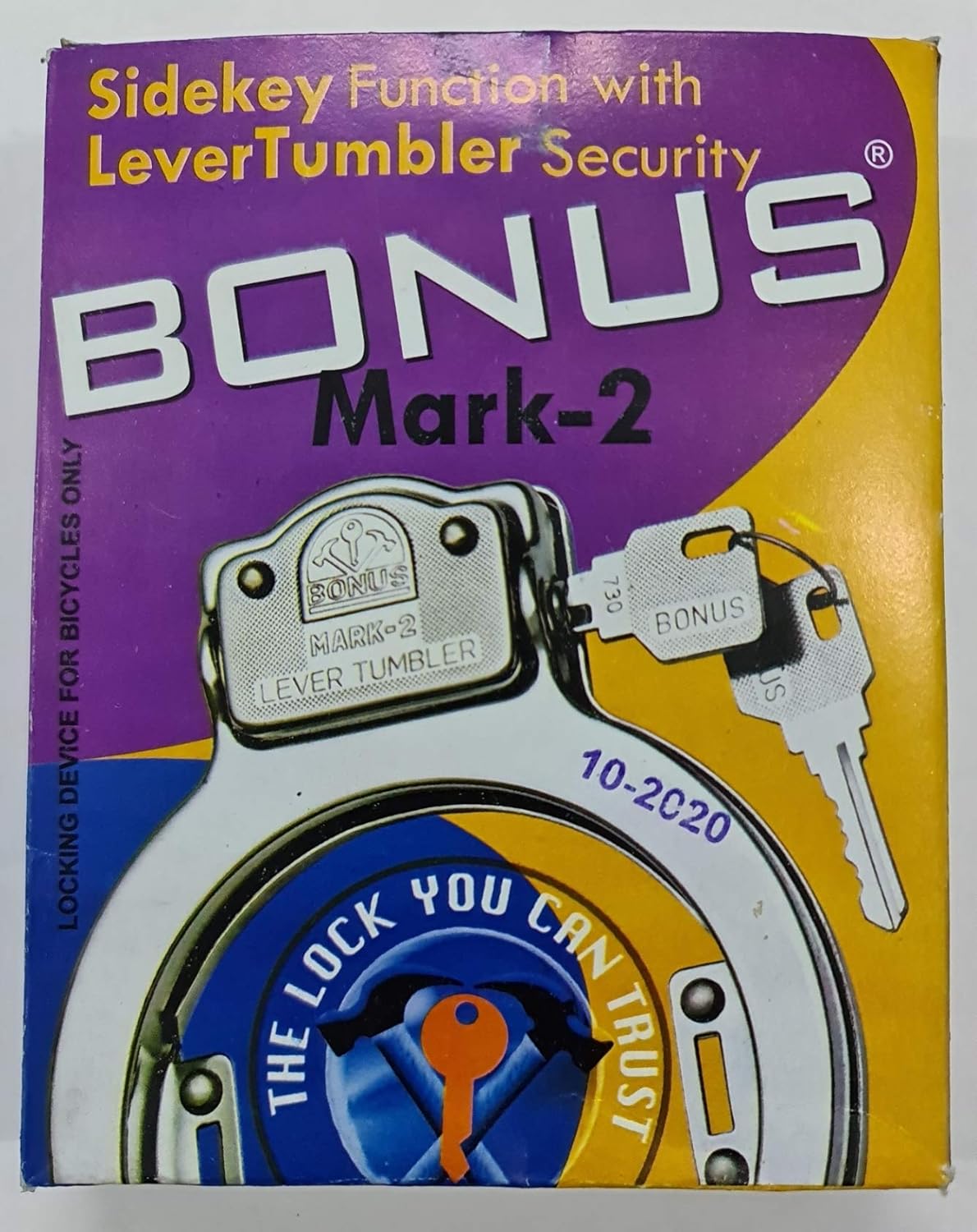 Bonus Mark 2 (Side Key) Cycle Lock, Chrome Plated
