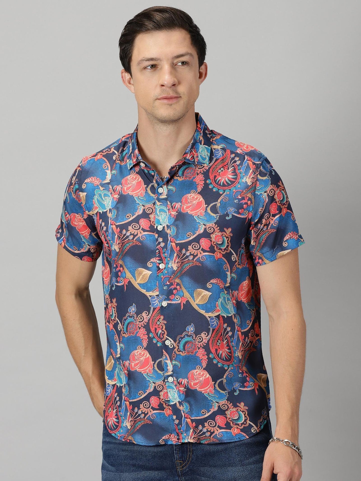 Be The Bold Rayon Printed Half Sleeves Regular Fit Mens Casual shirt