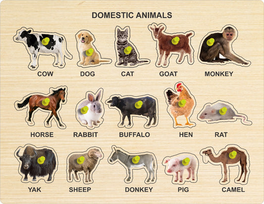 Wooden Domestic Animal Kingdom Puzzle | Educational Fun Activity