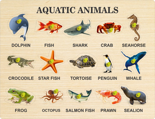 Wooden Aquatic Animal Kingdom Puzzle | Educational Fun Activity